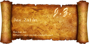 Jex Zalán névjegykártya